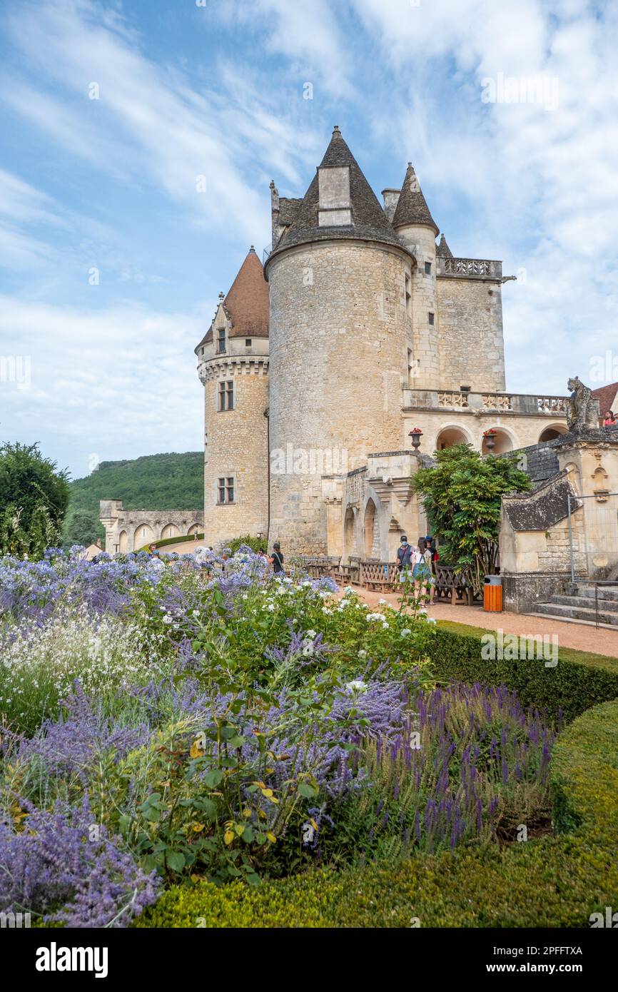 Milandes, France - July 22, 2020: Chateau des Milandes, a castle in the Dordogne, from the forties to the sixties of the twentieth century belonged to Stock Photo