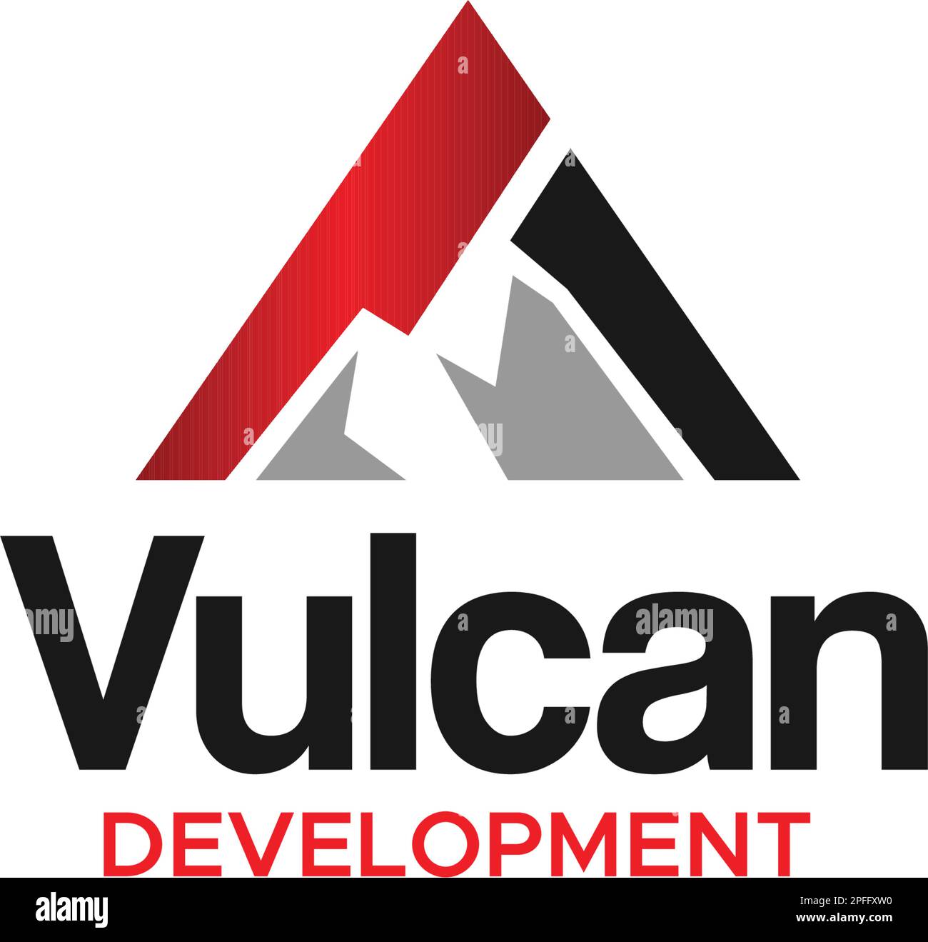 Modern Vulcan Development Mountain logo design Stock Vector Image & Art