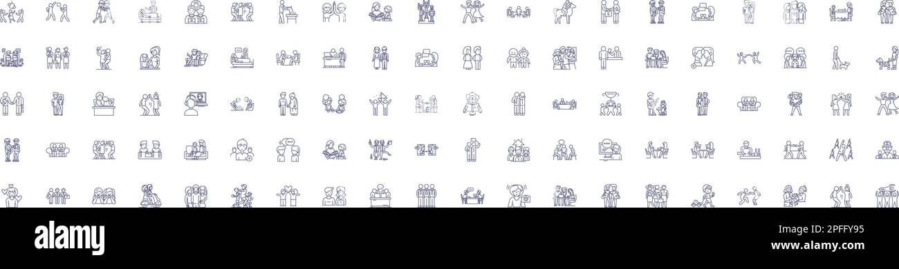 Emotional intelligence line icons signs set. Design collection of ...