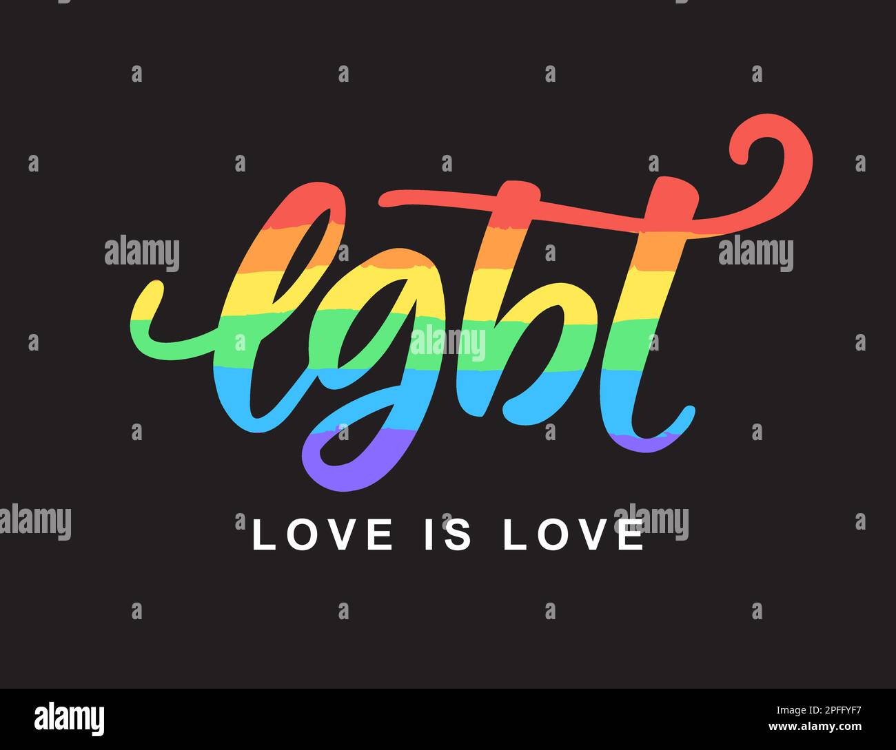 LGBT rights concept. Love is love. Inspirational Gay Pride poster Stock ...