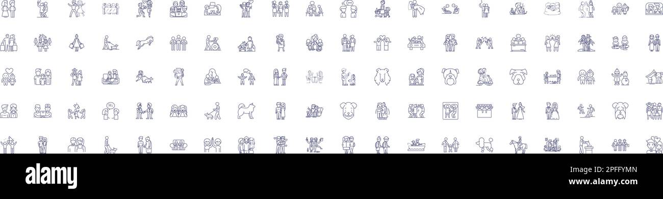 Loyalty line icons signs set. Design collection of Faithful, True ...