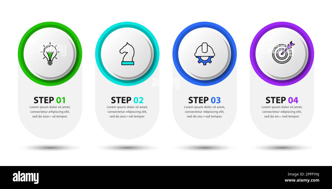 Infographic template with icons and 4 options or steps. Can be used for ...