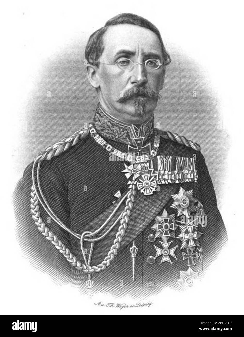 General August Karl von Goeben wearing the 1870 Grand Cross Stock Photo