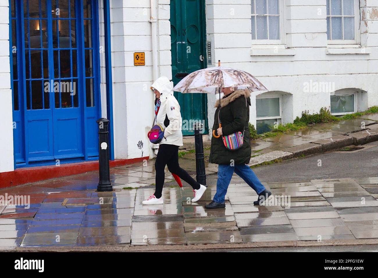 Hastings, East Sussex, UK. 17 Mar, 2023. UK Weather Heavy rain