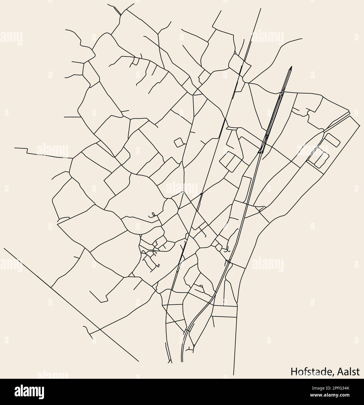 Street roads map of the HOFSTADE COMMUNE, AALST Stock Vector