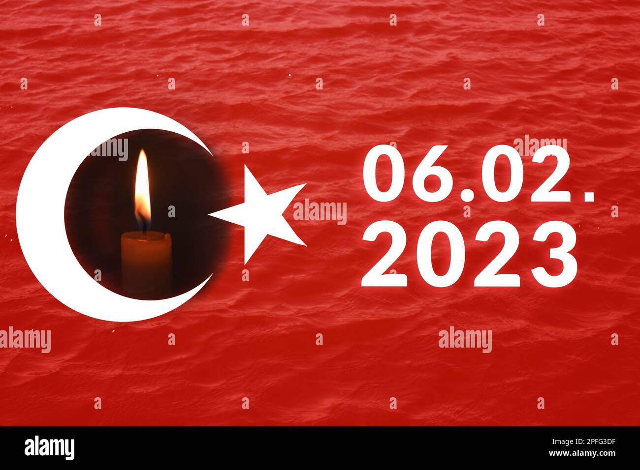 Turkey Earthquake, February 6, 2023. Mournful banner. The Epicenter of