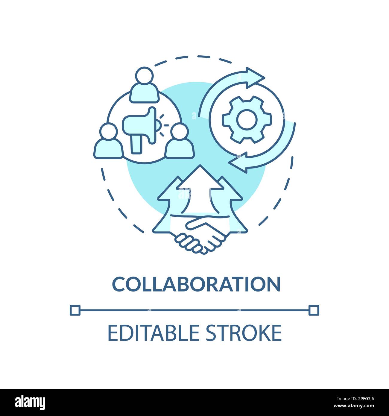 Collaboration turquoise concept icon Stock Vector