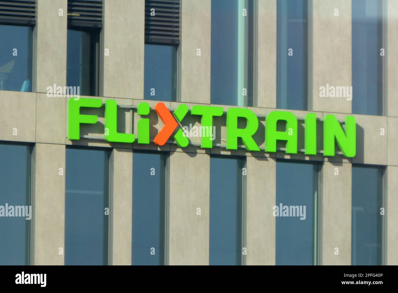 Flixtrain / Logo / Schild / Sign Stock Photo Alamy