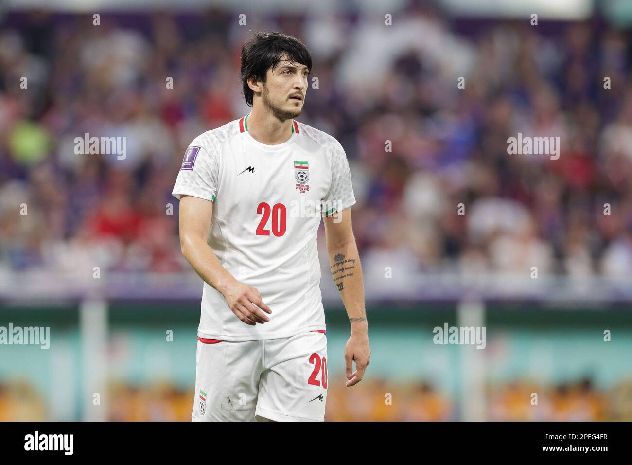 Sardar Azmoun of Iran seen during the FIFA World Cup Qatar 2022 Match
