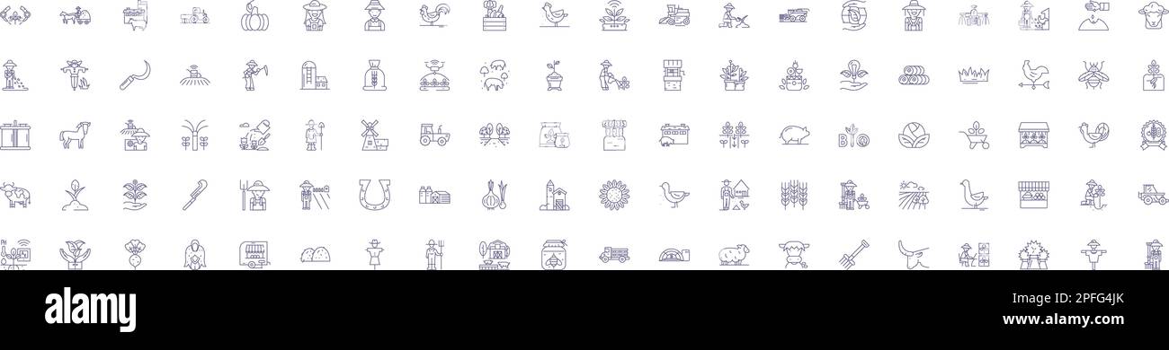 Organic farming line icons signs set. Design collection of Organic ...