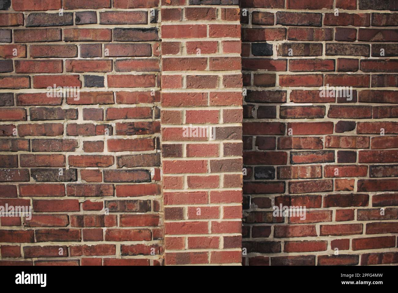Typical common brick wall with lots of bricks and layers Stock Photo