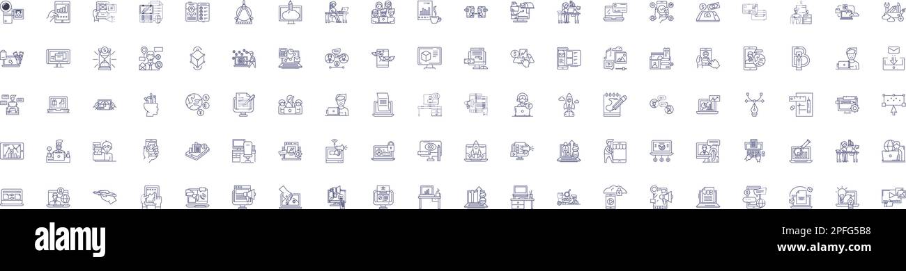 Online business line icons signs set. Design collection of Ecommerce ...