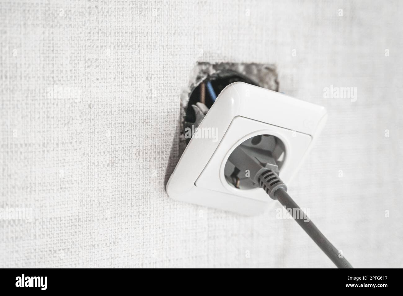 Dangerous bad,broken socket,plug in bathroom,falling out of wall