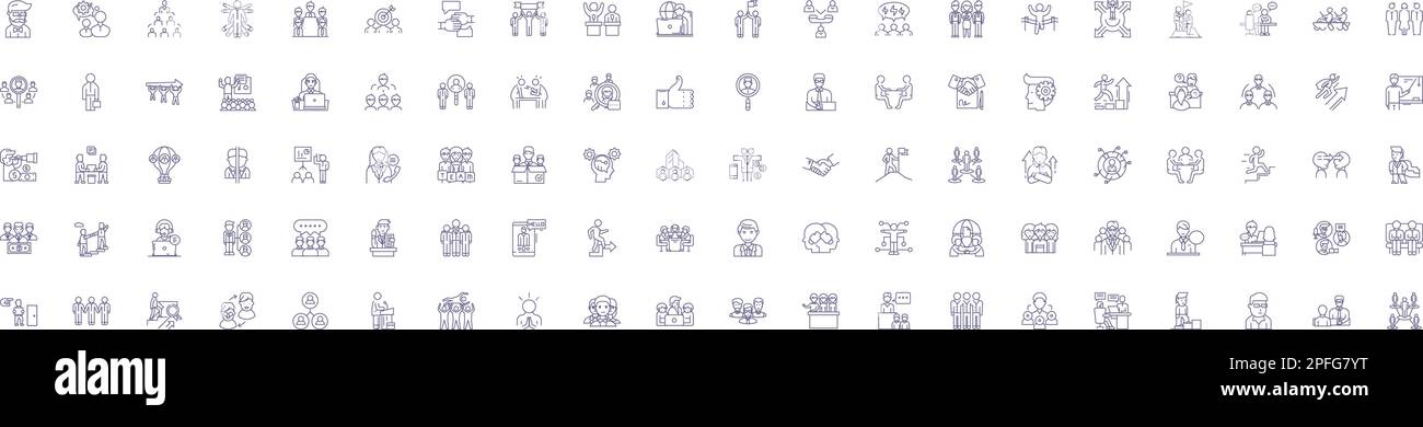 Partnership line icons signs set. Design collection of Alliance ...