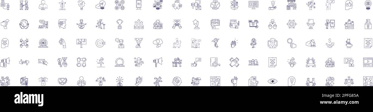 Marketing set line icons signs set. Design collection of Marketing, Set ...