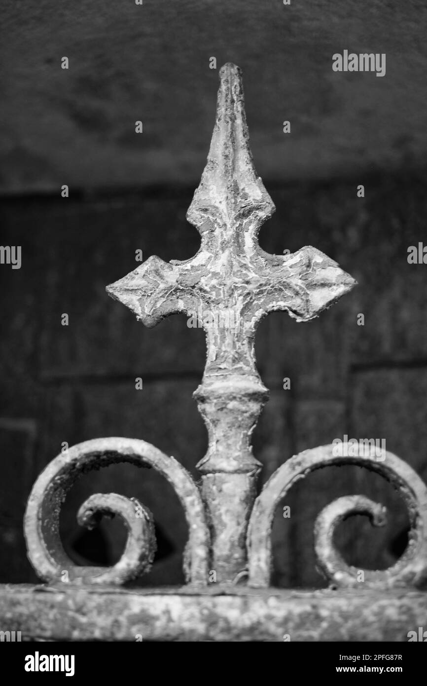 Fancy metal gate Black and White Stock Photos & Images - Alamy