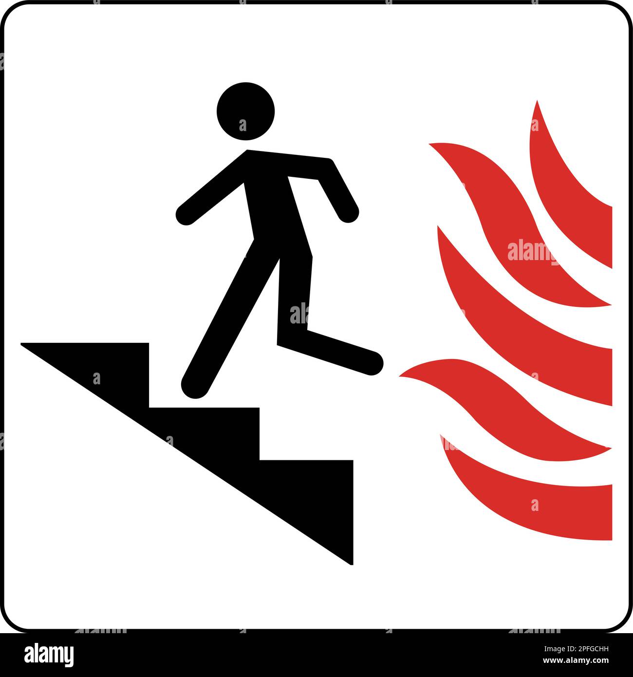 Use Stairs in Case of Fire Sign On White Background Stock Vector Image