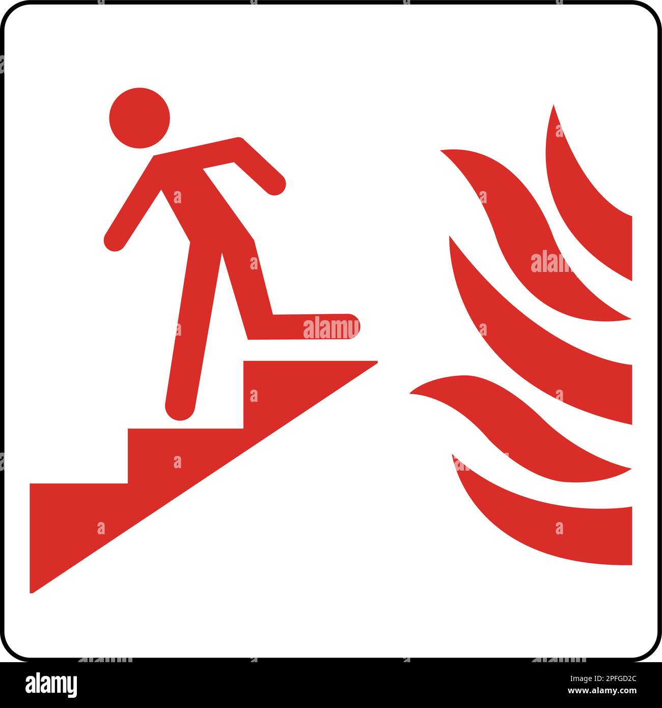 Use Stairs in Case of Fire Sign On White Background Stock Vector Image