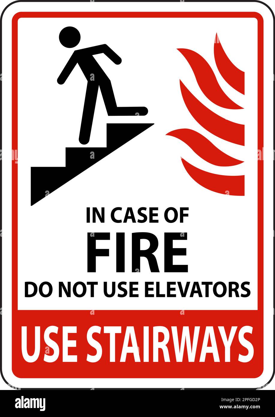 In Case of Fire Do Not Use Elevators Sign Stock Vector Image & Art Alamy