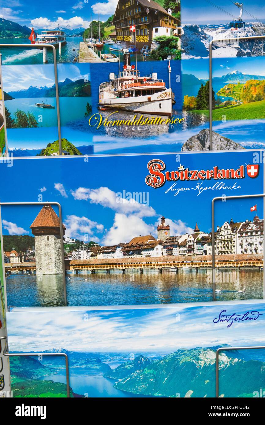 Postcards from Lucerne, Switzerland Stock Photo