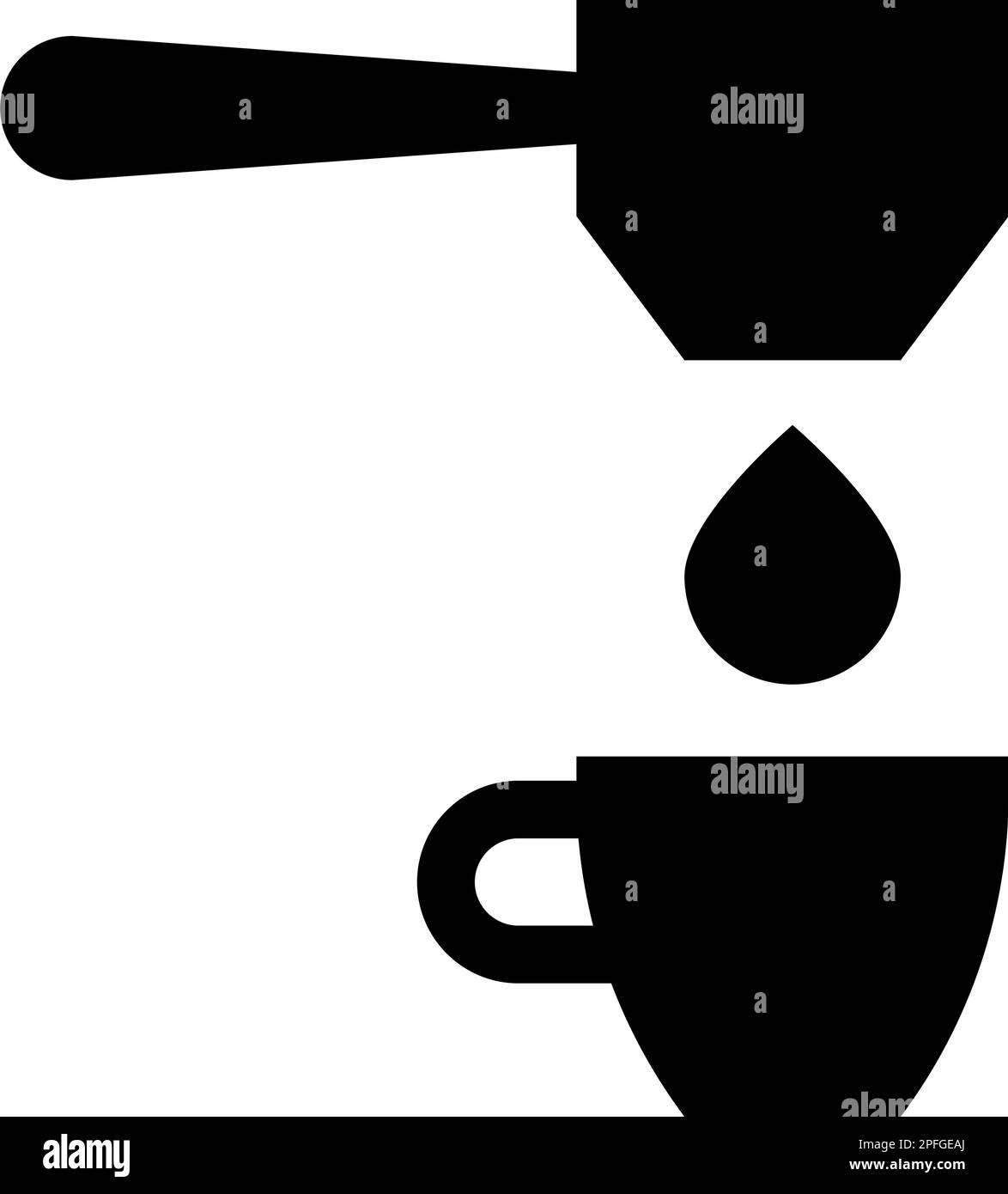 Coffee drop in cup filtering cuping portafilter drip icon black color ...