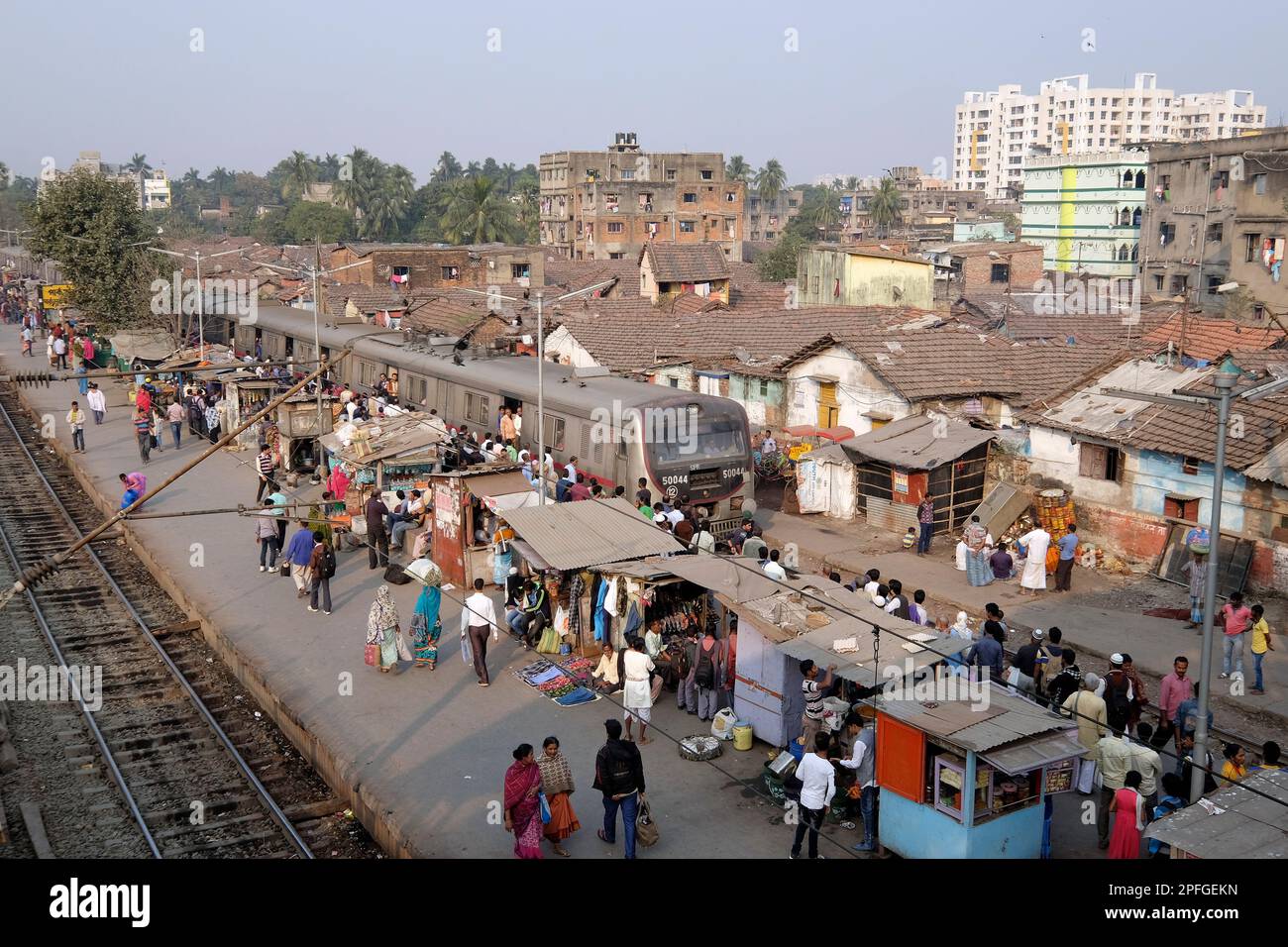 India, Kolkata, Park Circus railway station Stock Photo Alamy