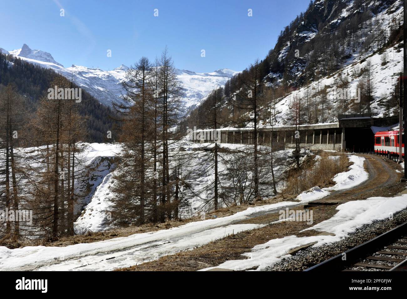 railway. Zermatt. Switzerland Stock Photo - Alamy