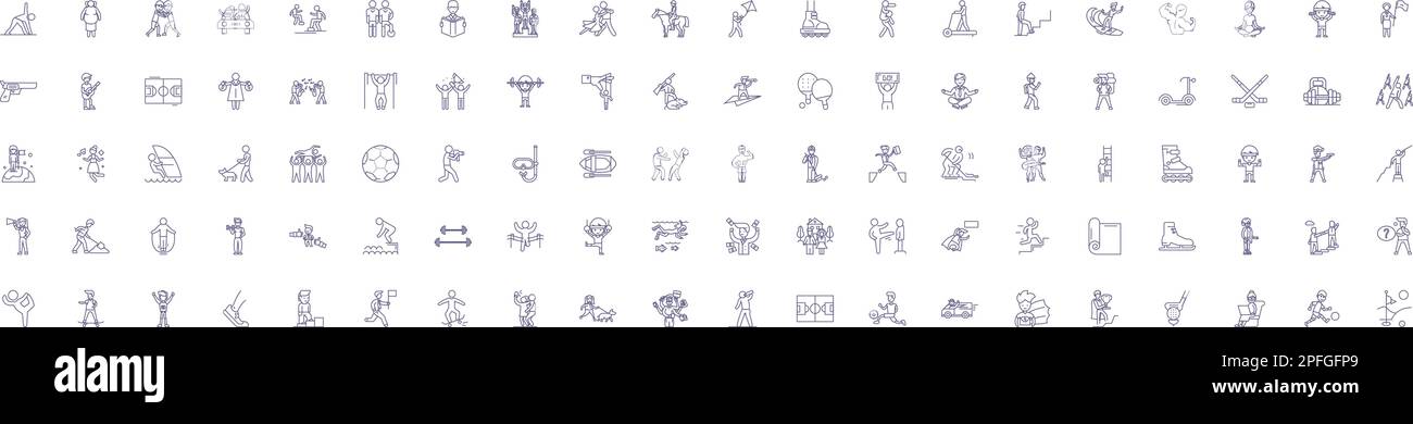 Recreation business line icons signs set. Design collection of ...