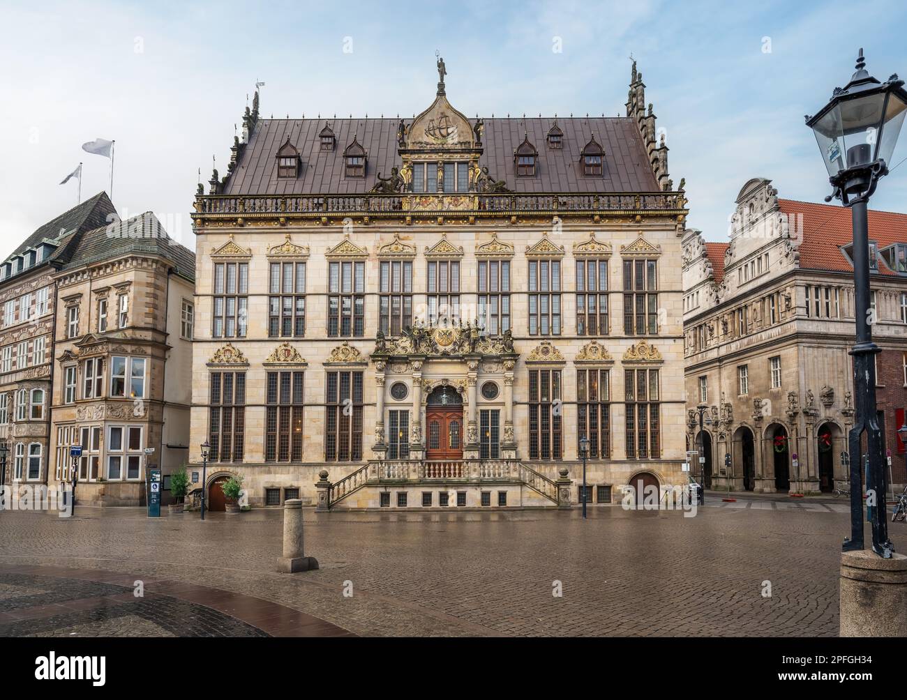 Schutting Building at Market Square - Bremen Chamber of Commerce - Bremen, Germany Stock Photo