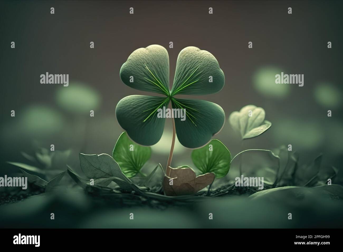 Lucky clover, Generative Ai image Stock Photo