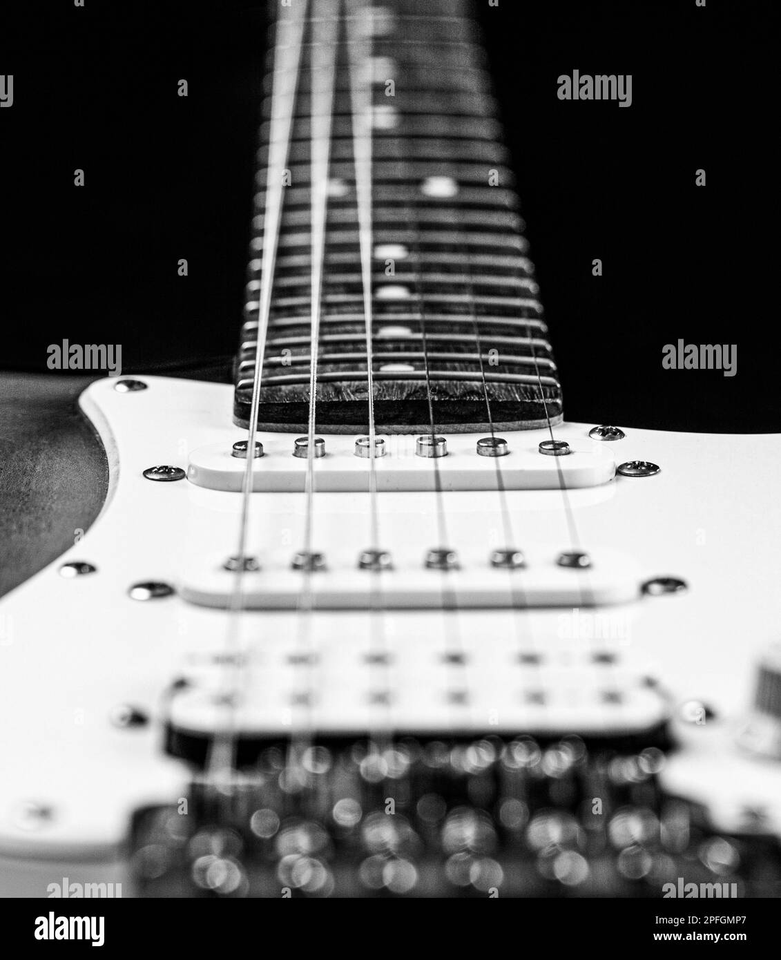 Guitar strings, close up. Electric Bass Guitars. Electric guitar. Close