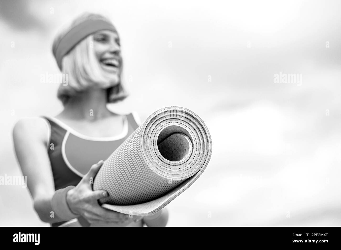 Yoga mat and water bottle. Healthy lifestyle concept. Closeup. Fitness
