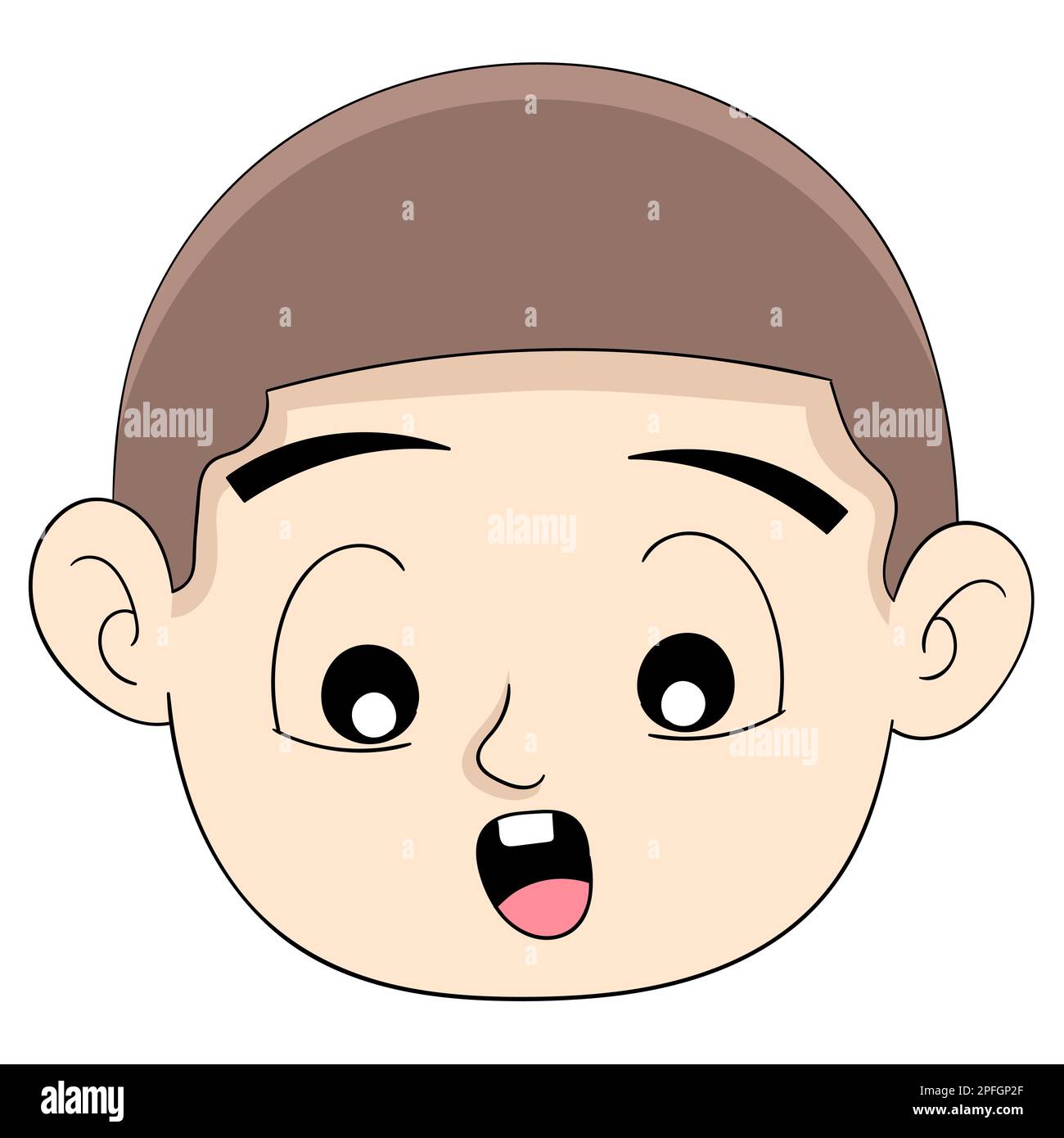 boy head emoticon looking down Stock Vector Image & Art Alamy