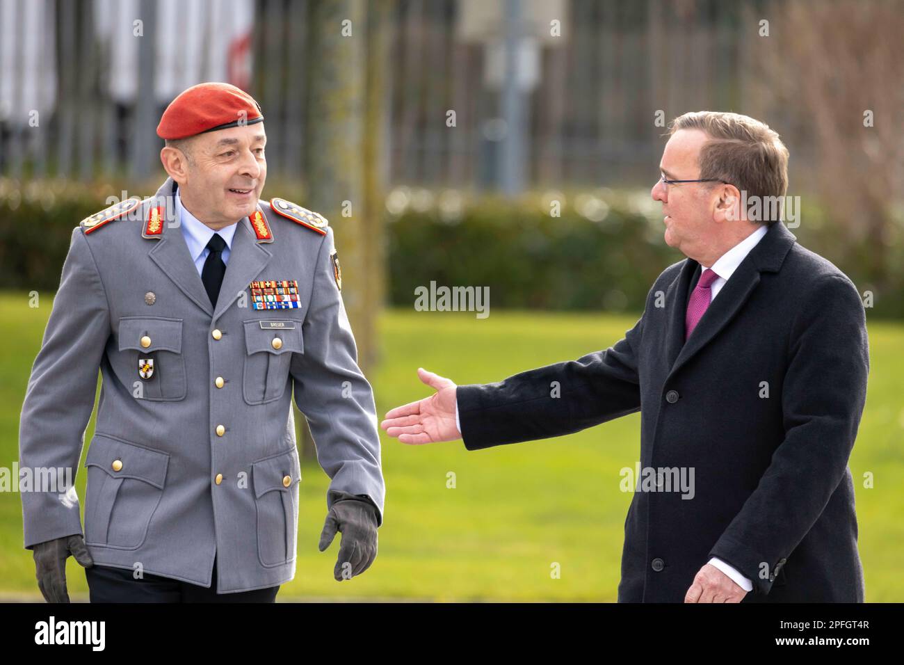 Berlin, Germany. 17th Mar, 2023. Federal Defense Minister Boris Pistorius, SPD, and the new Inspector General of the Bundeswehr, General Carsten Breuer. Credit: dpa/Alamy Live News Stock Photo