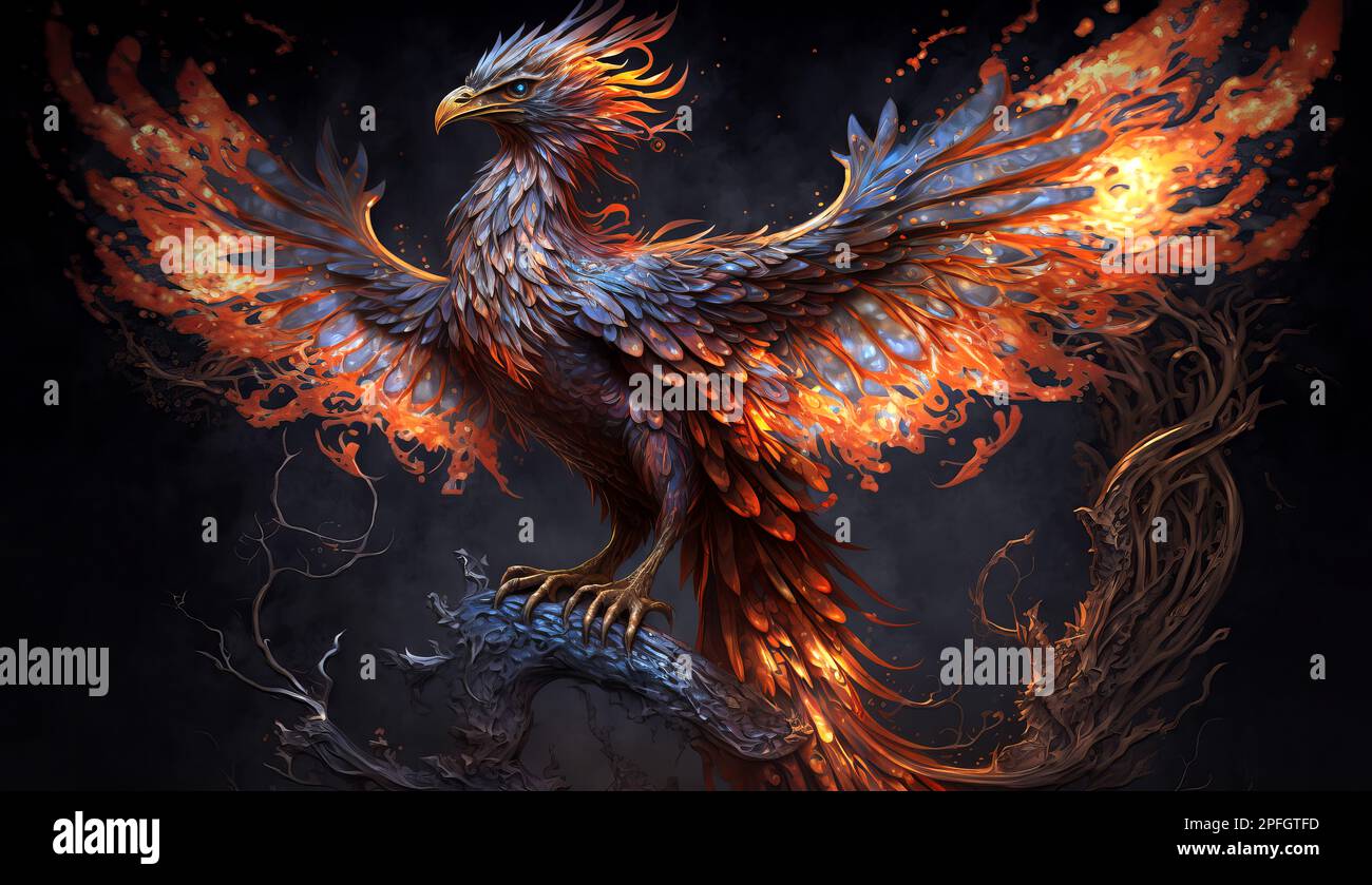 realistic phoenix bird