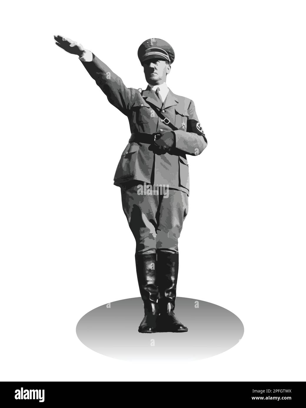 Adolf Hitler leader of the Nazi Party Vector Illustration image Stock Vector