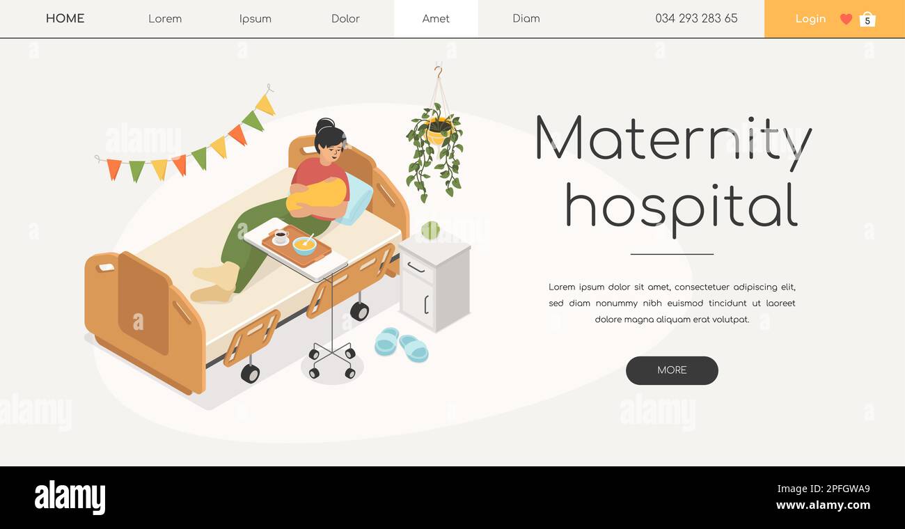 Maternity hospital modern vector colorful isometric web banner Stock Vector Image & Art Alamy