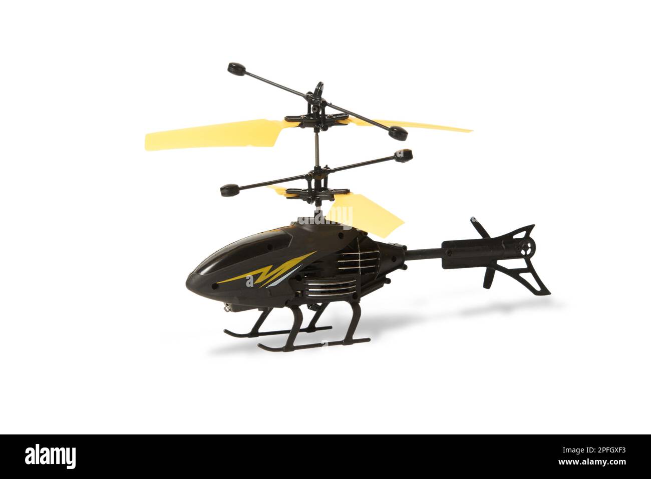Radio controlled helicopter on white background Stock Photo