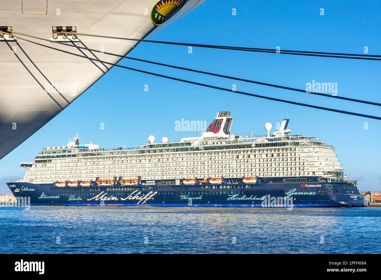 Tui Mein Schiff 4 cruise ship berthed in Santa Cruz de Tenerife, Tenerife, Canary Islands, Kingdom of Spain Stock Photo