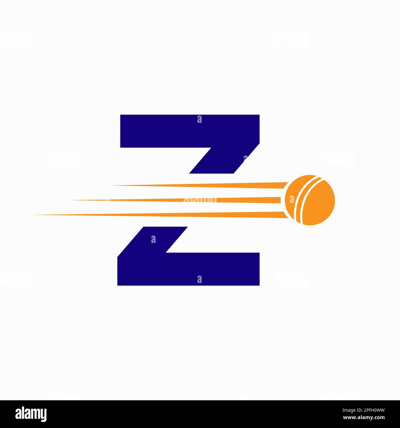 Initial Letter Z Cricket Logo Concept With Ball Icon For Cricket Club Symbol Stock Vector