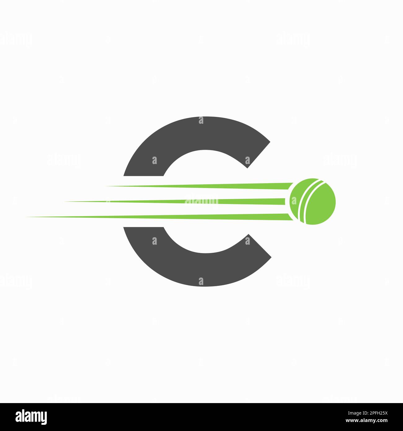 Initial Letter C Cricket Logo Concept With Ball Icon For Cricket Club Symbol Stock Vector