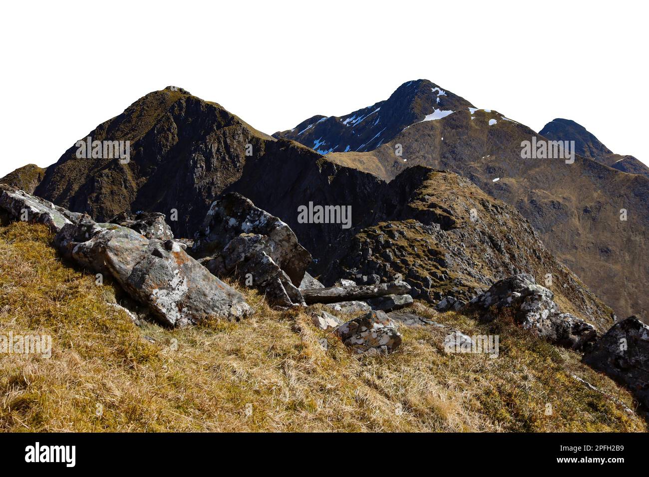 Glen shiel five sisters of kintail isolated Stock Photo