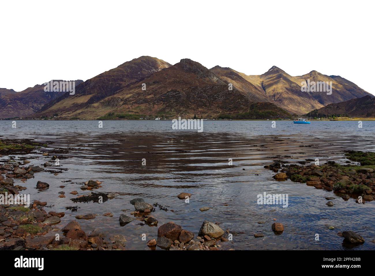 Glen shiel five sisters of kintail isolated Stock Photo