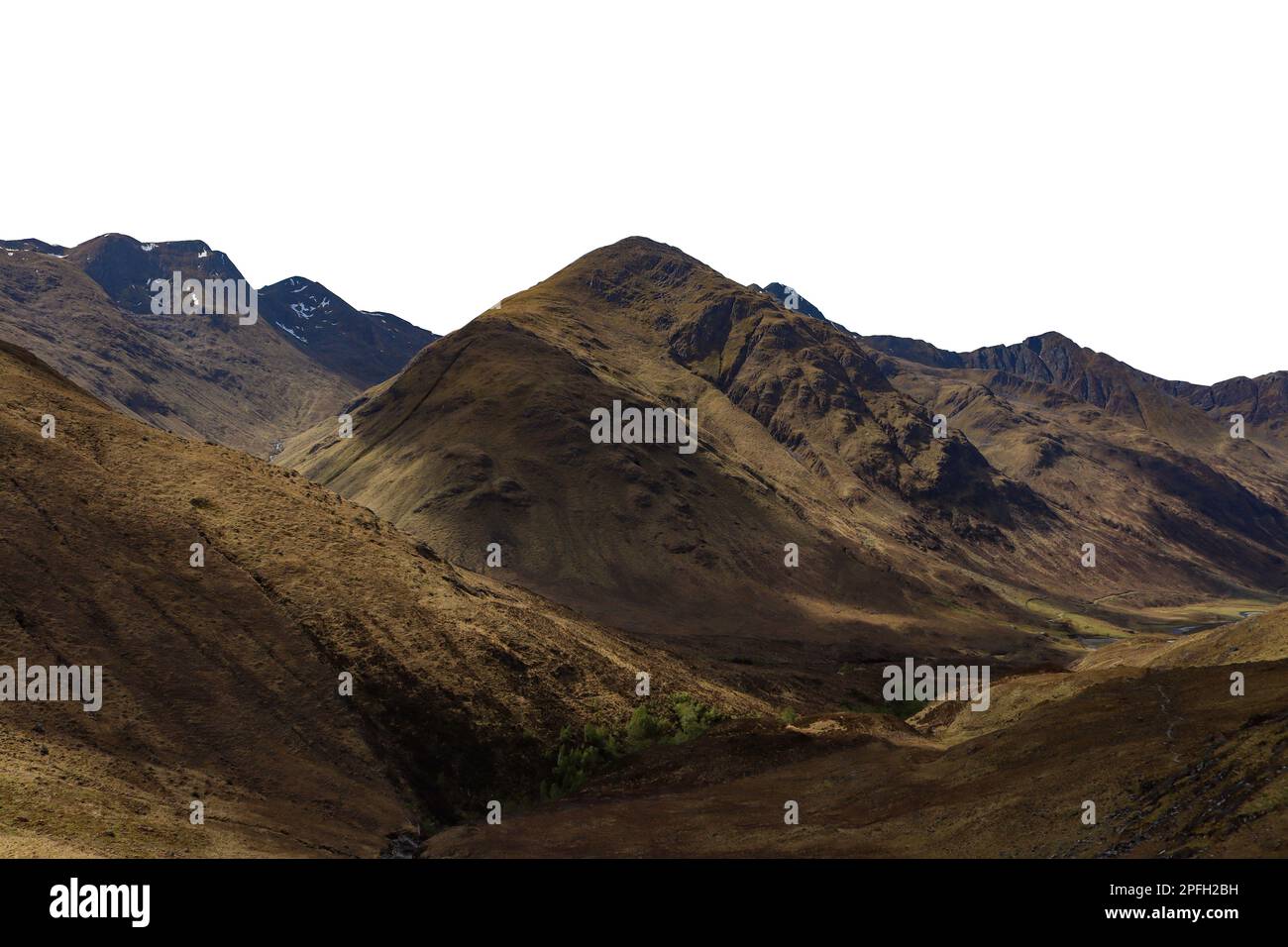 Glen shiel five sisters of kintail isolated Stock Photo