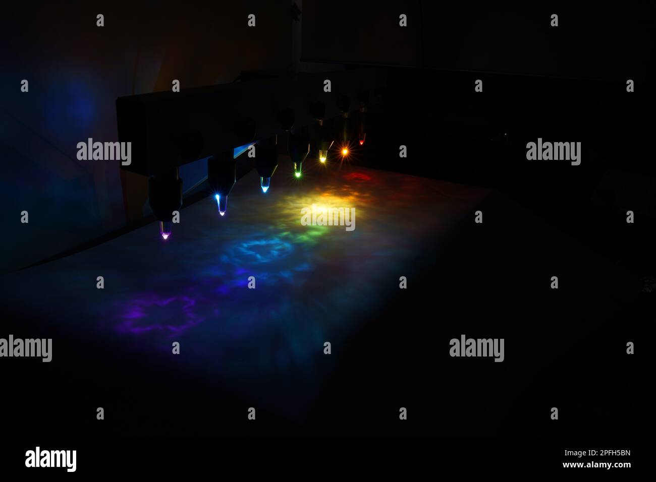 Crystal bed. Chakra bed, Crystal healing bed. Crystal lighting bed