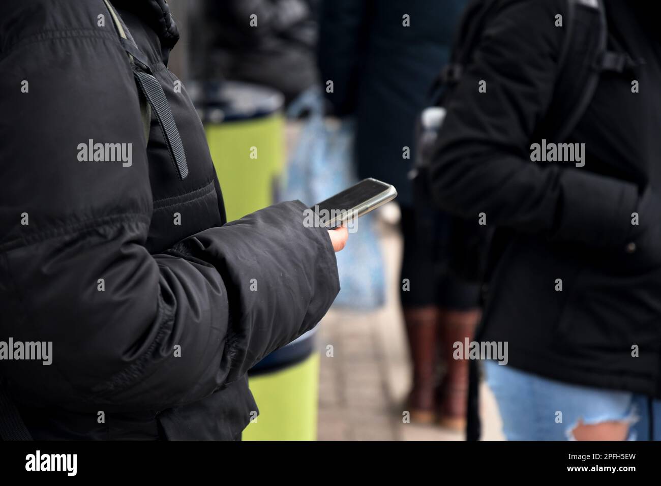 Copenhagen /Denmark/17 March 2023/Cellphones user aple iphone and samrt phone in danish capital. . (Photo.Francis Joseph Dean/Dean Pictures) Stock Photo