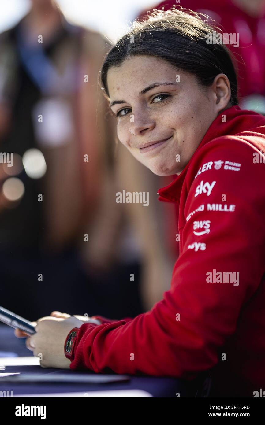 WADOUX Lilou (fra), Richard Mille AF Corse, Ferrari 488 GTE Evo, portrait during the 1000 Miles of Sebring 2023, 1st round of the 2023 FIA World Endurance Championship, from March 15 to 17, 2023 on the Sebring International Raceway in Sebring, Florida, USA - Photo: Thomas Fen..tre/DPPI/LiveMedia Stock Photo