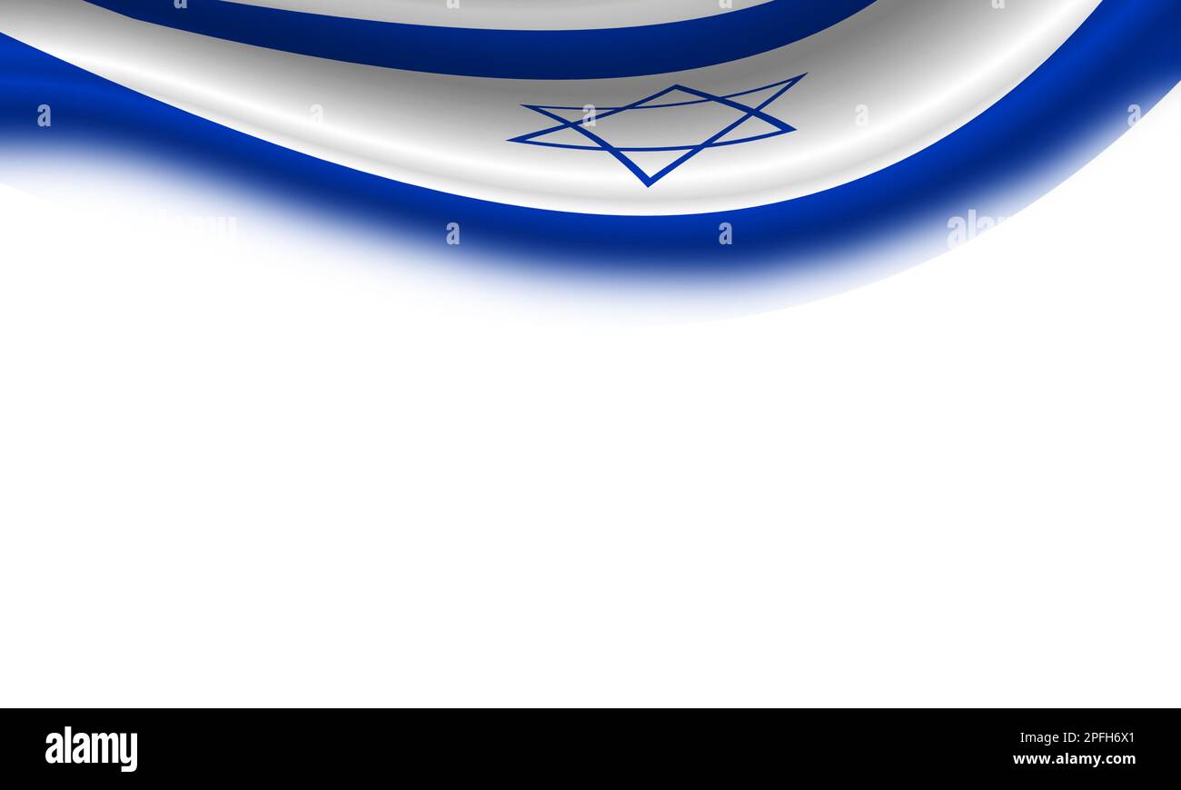 Wavy flag of Israel against white background. 3d illustration Stock ...