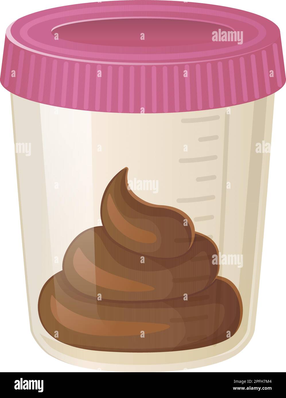 Cartoon style Isolated stool sample Container for Medical Tests on