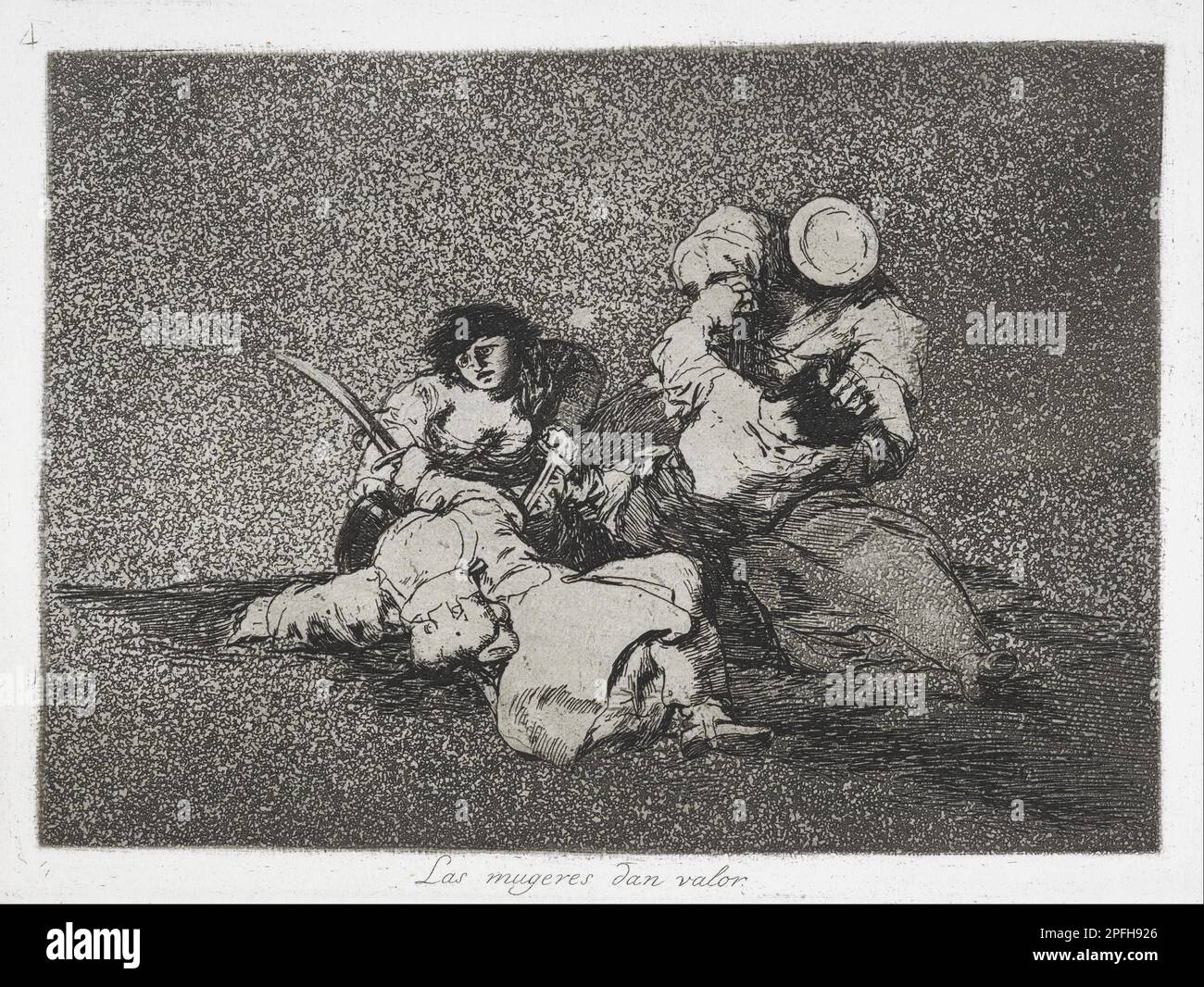 The women give courage (Las mugeres dan valor) from the series The Disasters of War (Los Desastres de la Guerra) 1810/1863 by Francisco de Goya y Lucientes Stock Photo